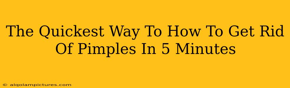 The Quickest Way To How To Get Rid Of Pimples In 5 Minutes